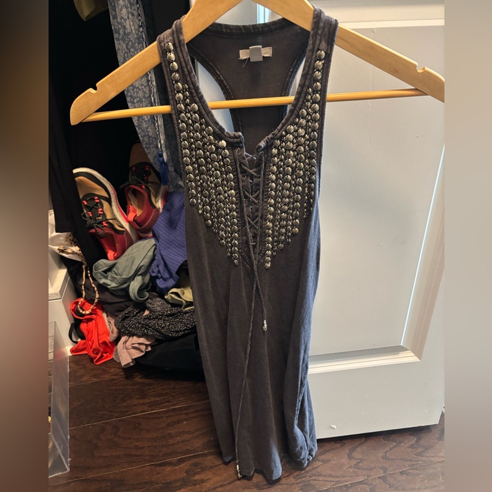 Studded Gray Sleeveless dress